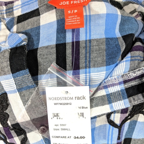 Joe Fresh Plaid Flannel Blouse - Picture 5 of 5